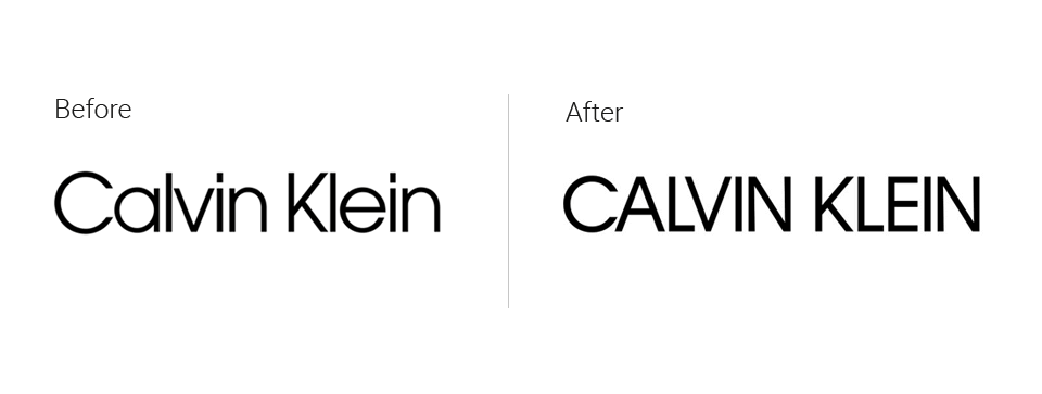 calvin klein rebrand beforeandafter